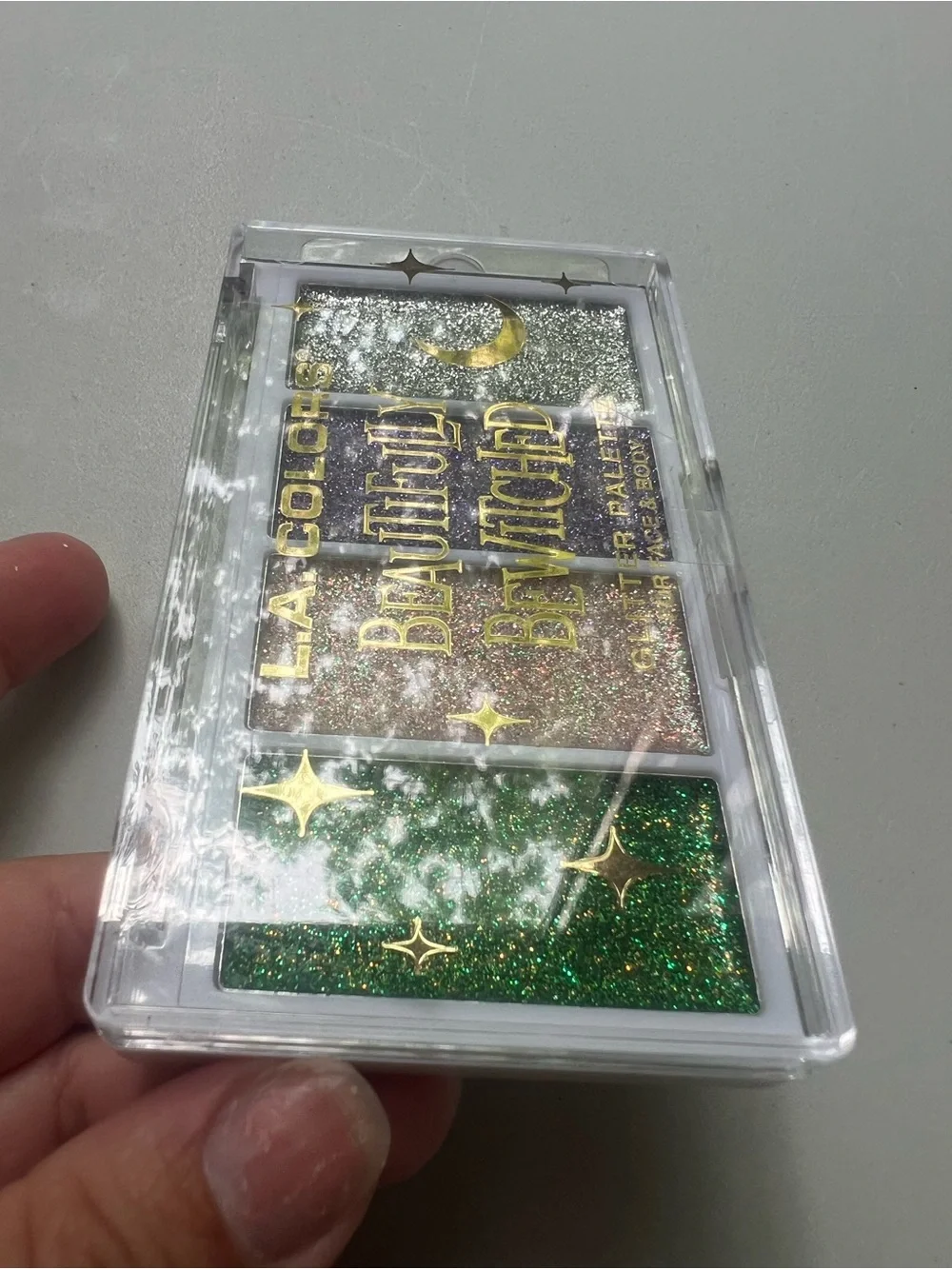 L.A. Colors Beautifully Bewitched Glitter Palette - Pink, Purple, Green, Silver